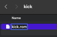 PiMiga 4 looks for kick.rom in the kick folder.