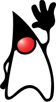 Duke, the Java mascot, waving