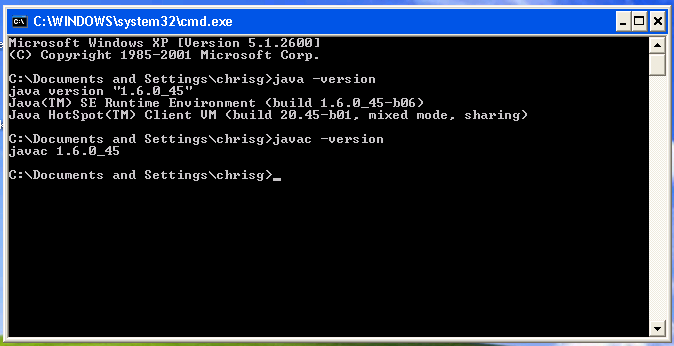 Java installed on Windows XP