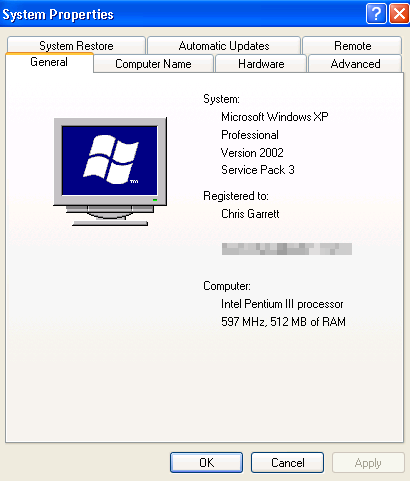 My Windows XP Pentium III