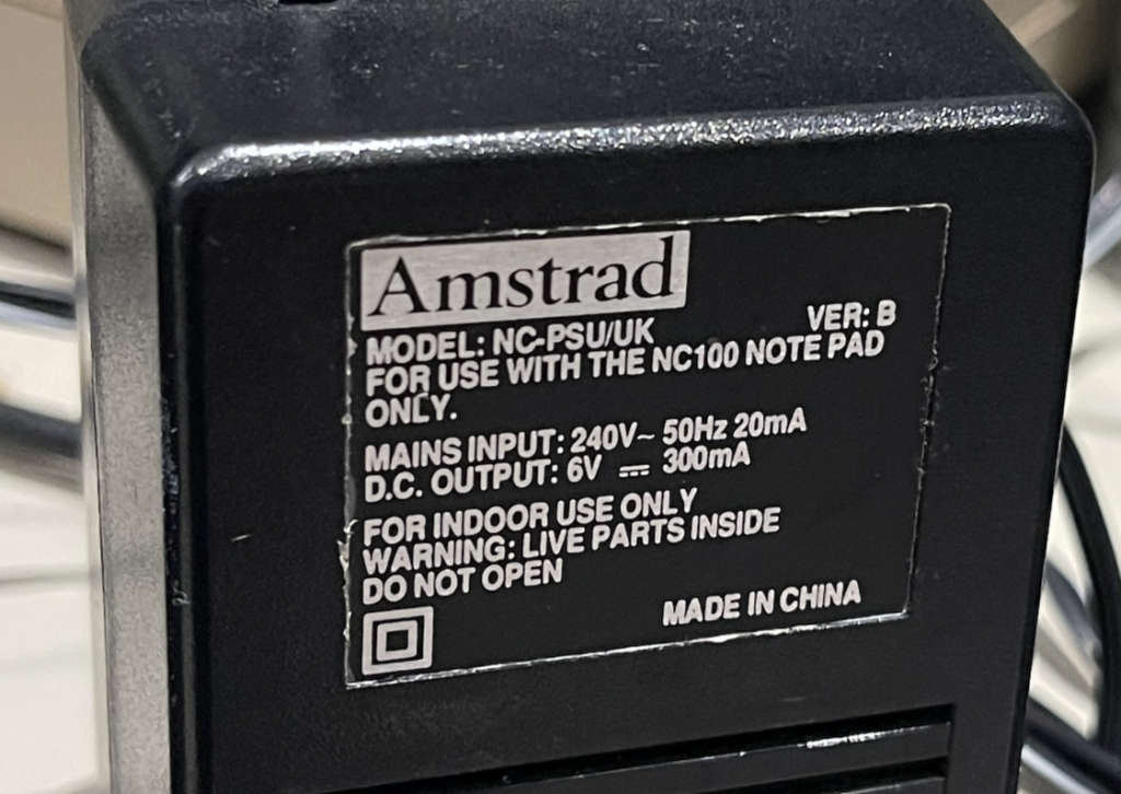 Amstrad NC100 power supply