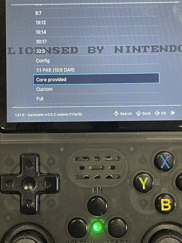 Core Provided aspect ratio