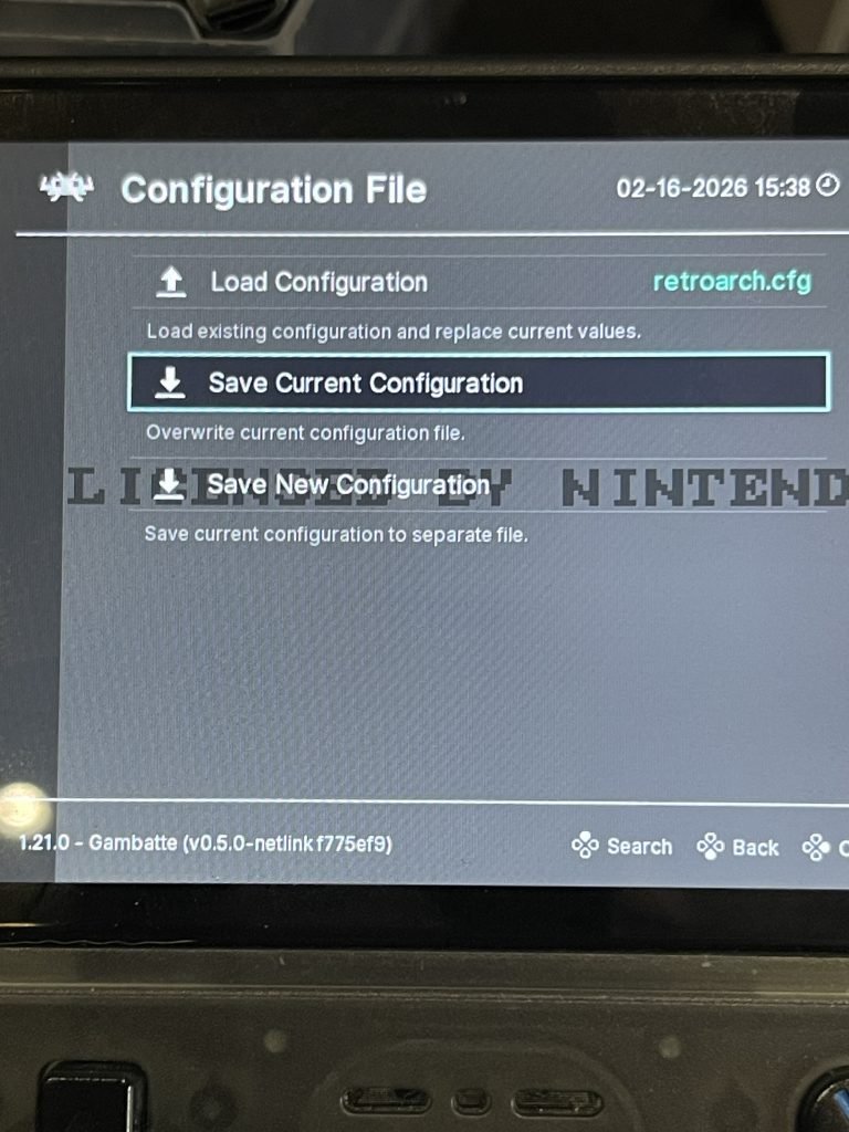 Save the configuration