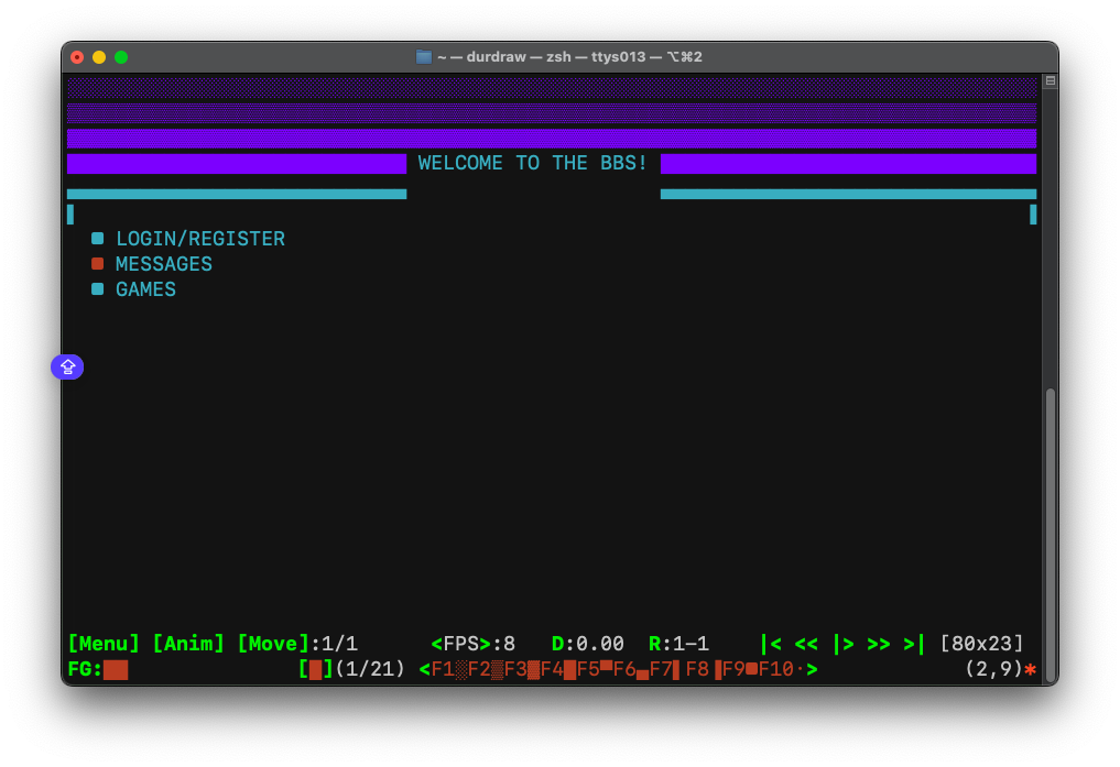 DURDRAW ANSI art drawing software