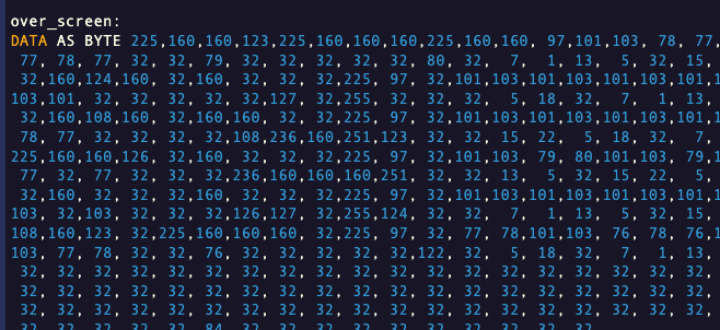 Paste the character data at the end of your listing