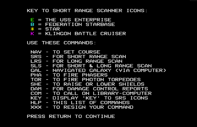 BBC micro running star trek in BASIC