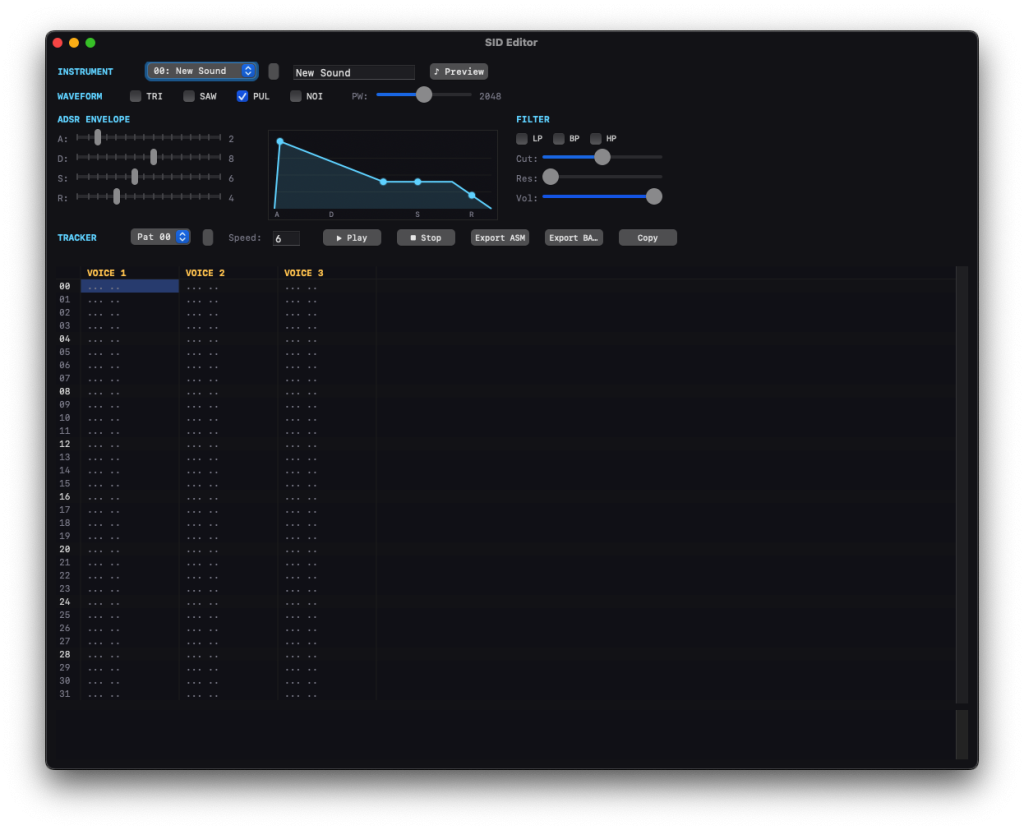 C64IDE SID Music Editor