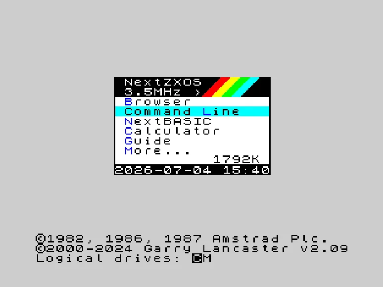 ZX Spectrum Next emulator running in a web browser