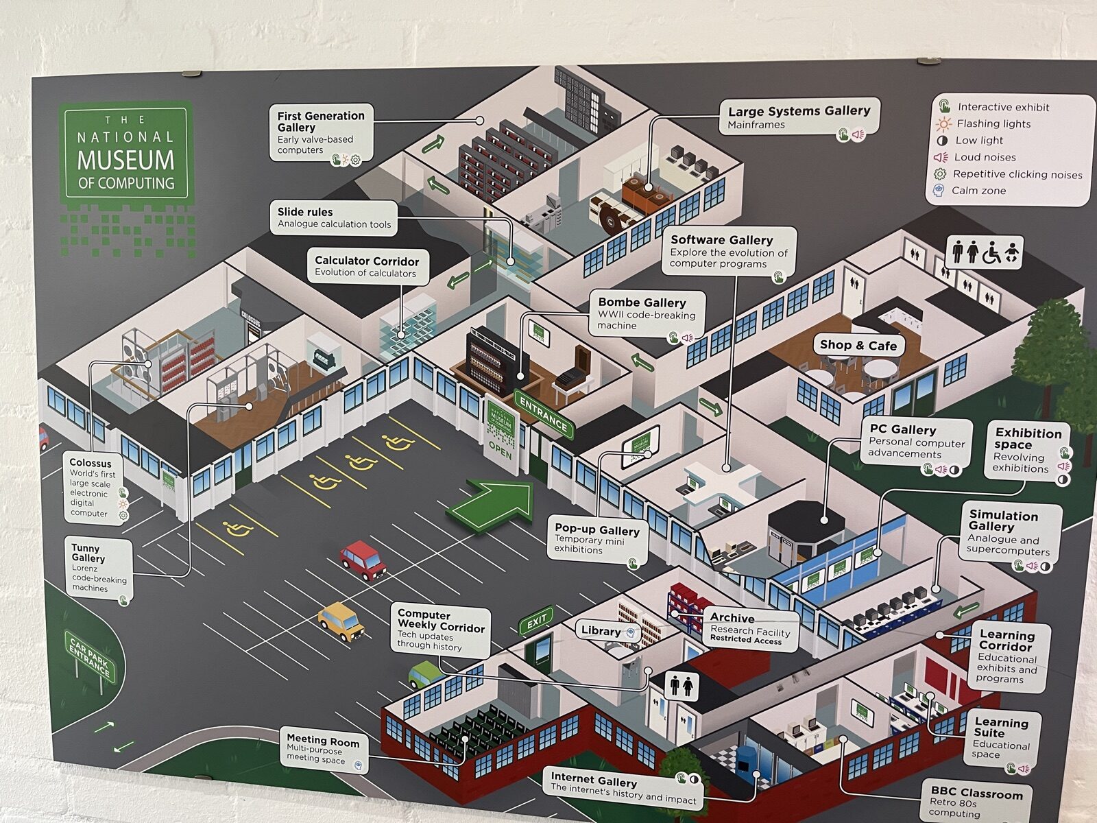 Map of the galleries at The National Museum of Computing