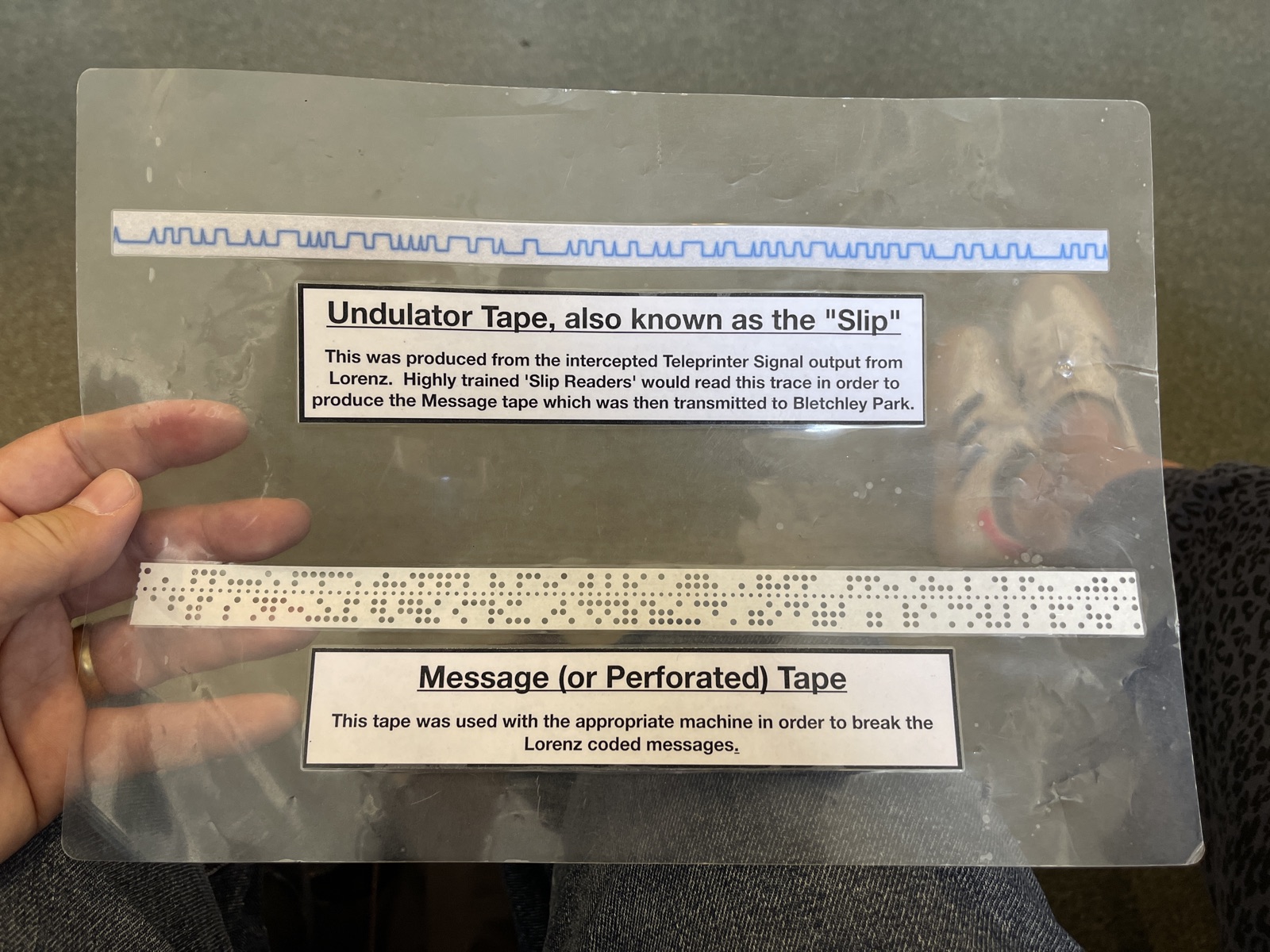 Undulator tape and perforated message tape from the Tunny gallery