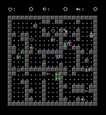 A part10a.bas map: 25 rooms in a 5 by 5 grid